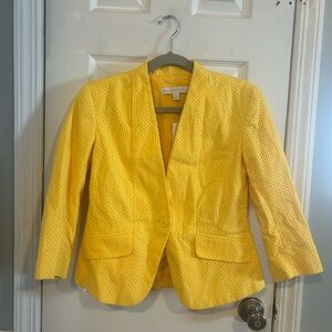 NWT New York & Company Bright Yellow Textured Women's Blazer